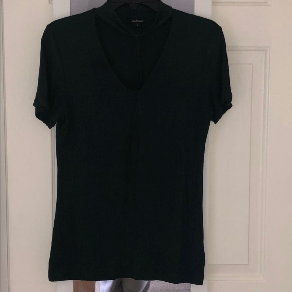 Forest green turtle neck blouse